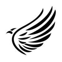 A stylized black bird with extended wings in a minimalist design showcasing elegance and grace vector