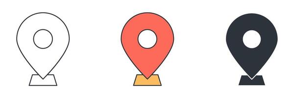 Location Pin , GPS, Map Position Marker icon symbol illustration isolated on white background vector