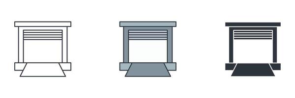 Loading Dock, Warehouse icon symbol illustration isolated on white background vector