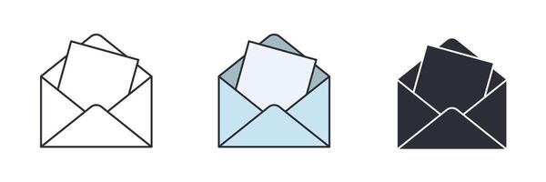 Newsletter, envelope, mail icon symbol illustration isolated on white background vector