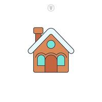 Gingerbread house icon symbol illustration isolated on white background vector