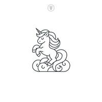 Unicorn icon symbol illustration isolated on white background vector