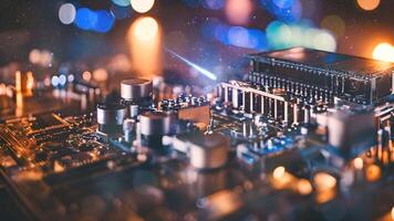 Dynamic IT Technologies Abstract Microchips and Shimmering Lights with Spark video