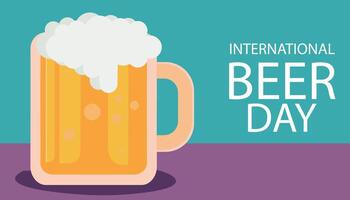 International Beer Day illustration design with hand drawn element isolated on soft brown background can be use for party, celebration and festival vector
