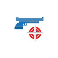 A gun and target on a white background vector