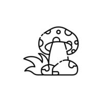 mushroom icon with stones and grass.autumn theme icon.perfect for web design, mobile, print, etc. isolated on white background vector