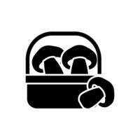 icon Basket with mushrooms.autumn theme icon.perfect for web design, mobile, print, etc. isolated on white background vector