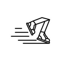 Ice skating line icon, illustration vector