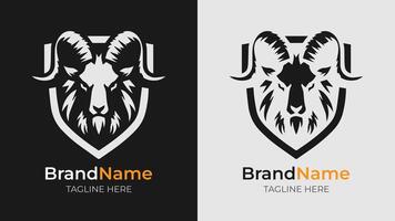 The basic black and white goat logo concept offers a minimalist yet impactful design, perfect for enhancing your visual identity vector