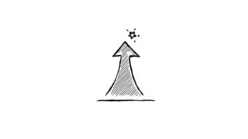A dynamic arrow that features a sparkling effect for creativity video
