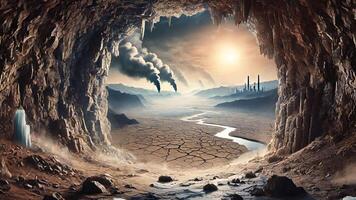 View from a Desert Cave into a Dying World video