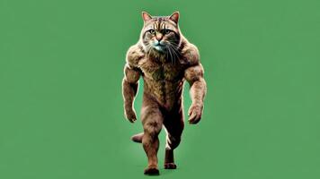 Muscle Cat Walking A Fascinating and Unique Hybrid Character video