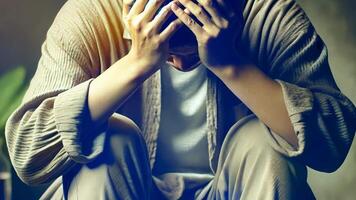 Man Sitting with Head in Hands in Deep Despair video