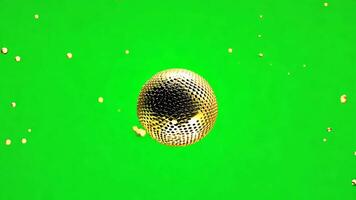 Transition with gold spheres on chroma key video