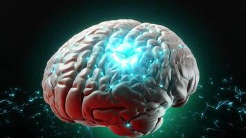 An illuminated brain concept showcasing intricate neural pathways video