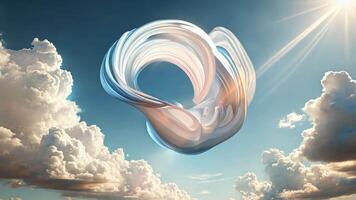 A Whimsical Cloud Formation Beautifully Displays in a Serene Sky video