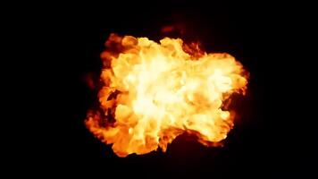Fiery explosion transitioning from dark to green background video