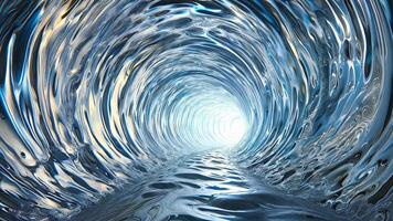 An Illuminated Water Tunnel Displaying Rippling Waves Creating a Captivating Visual Experience video
