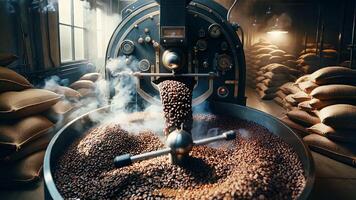 Exploring the Intricate Art of the Coffee Roasting Process in a Charming Vintage Roaster Machine video