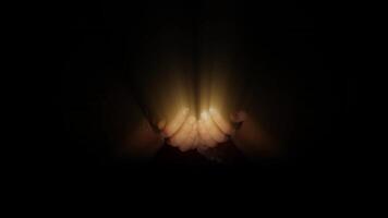 Ray of light appears in the palms of the hands video