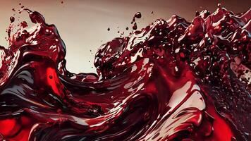 Experience the allure of Dynamic Red Liquid Waves with exciting Splash Effects enhancing visuals video