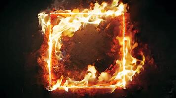 Flaming Square Frame A Stunning Visual Effects Element video