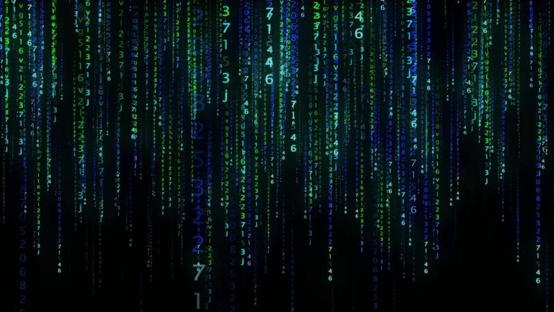 Vertical digital numbers and codes moving on black background 50600688 ...