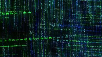 códigos e números comovente em a computador tela video