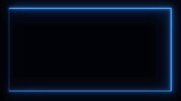 Blue lines create frame overlay on black background video