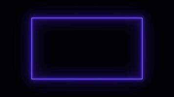 Rectangular shaped neon light as a frame that changes colors video