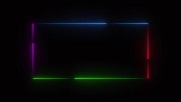 Frame of colorful neon lights in loop motion video
