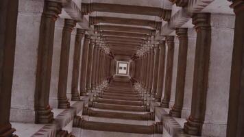 Abstract tunnel with symmetrical columns video