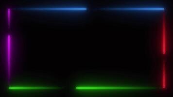 Frame of colorful neon lights in loop motion video