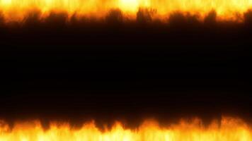 Fire with black background in the middle video