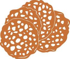 A pile of cookies on a white background vector