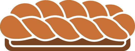 A loaf of bread with a brown and white background vector