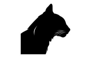 Black Cat Face Silhouette isolated on a white background vector