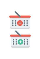 add to cart and reduce cart icon. online shopping vector