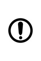 A black and white image of an exclamation mark vector