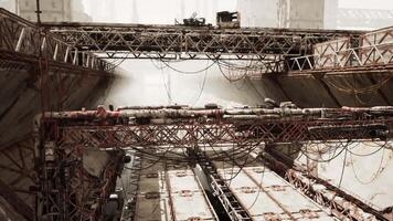 Abandoned oil terminal shows signs of decay and neglect in a desolate setting video