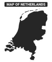 Simple Netherlands Black map flat illustration vector
