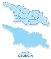 Georgia map set simple flat and outline style illustration vector