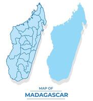 Madagascar map set simple flat and outline style illustration vector