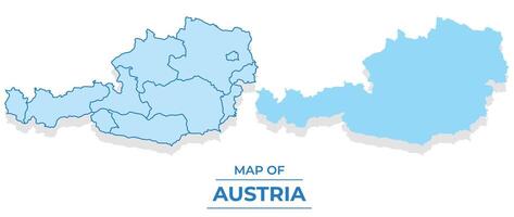 Austria map set simple flat and outline style illustration vector