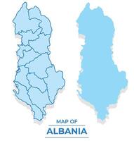 Albania map set simple flat and outline style illustration vector