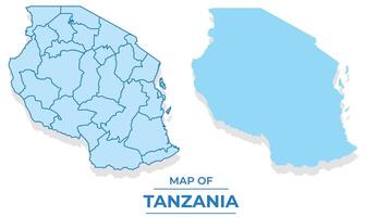 Tanzania map set simple flat and outline style illustration vector
