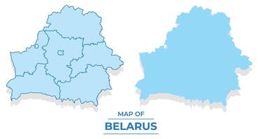 Belarus map set simple flat and outline style illustration vector