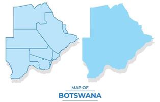 Botswana map set simple flat and outline style illustration vector