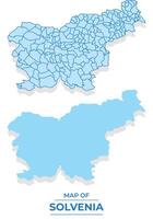 Slovenia map set simple flat and outline style illustration vector