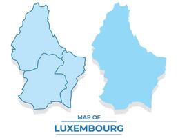 Luxembourg map set simple flat and outline style illustration vector